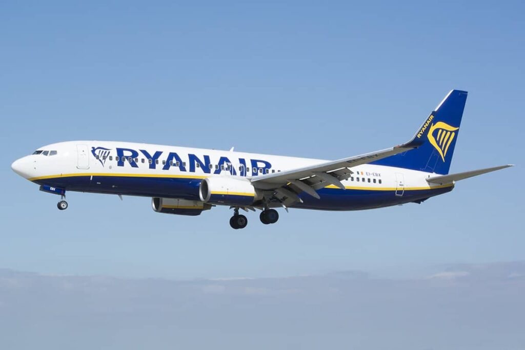 Paddy went on a flight with Ryanair.