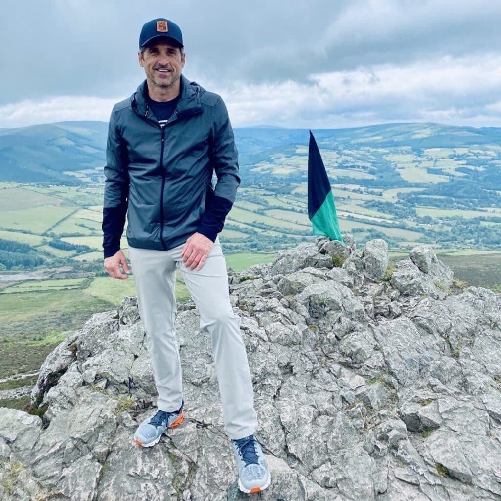 Patrick Dempsey climbs Sugarloaf Mountain.