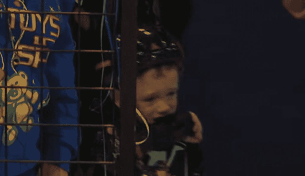 This poor kid was terrified of the audience.
